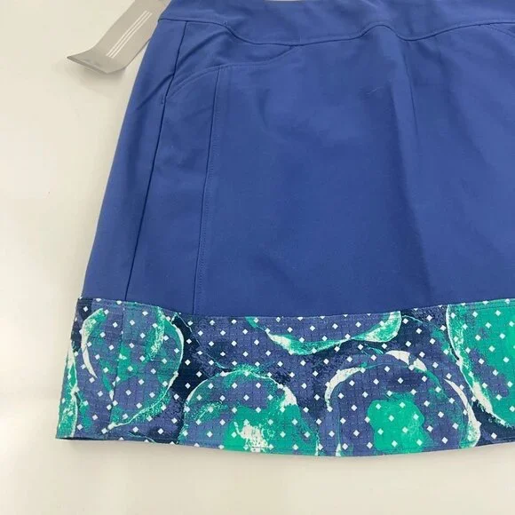 Adidas Golf Womens Floral  Print Hem Skirt Blue Knit Size S - Picture 8 of 11